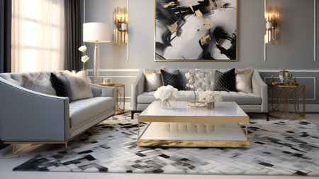 Decadent Glamour: Art Deco Inspired Living Room with Luxurious Touchesの素材