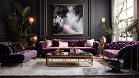 Decadent Glamour: Art Deco Inspired Living Room with Luxurious Touchesの素材
