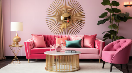 Decadent Glamour: Art Deco Inspired Living Room with Luxurious Touchesの素材