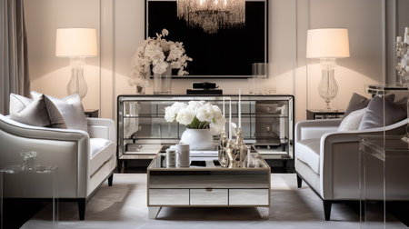 Decadent Glamour: Art Deco Inspired Living Room with Luxurious Touchesの素材
