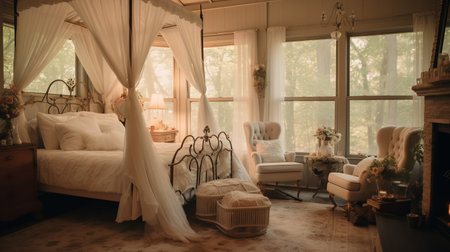Enchanted Cottagecore: Cozy Living Room with Whimsical Rustic Charmの素材