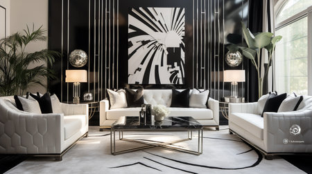 Decadent Glamour: Art Deco Inspired Living Room with Luxurious Touchesの素材