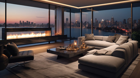 Exquisite Escape: Exotic Luxury Living Room with Worldly Eleganceの素材