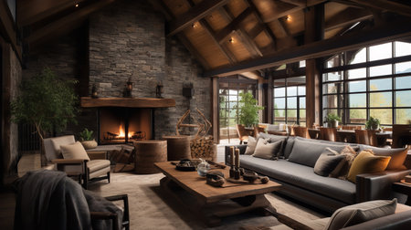 Worldly Charm: Global Nomad Living Room with Cultured Decor and Artifactsの素材