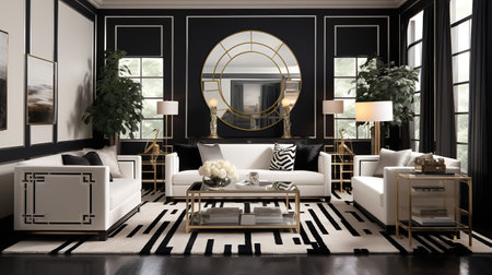Decadent Glamour: Art Deco Inspired Living Room with Luxurious Touchesの素材
