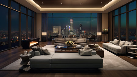 Exquisite Escape: Exotic Luxury Living Room with Worldly Eleganceの素材