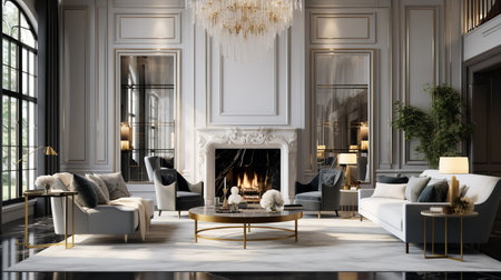 Decadent Glamour: Art Deco Inspired Living Room with Luxurious Touchesの素材