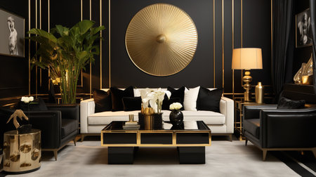 Decadent Glamour: Art Deco Inspired Living Room with Luxurious Touchesの素材