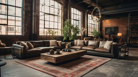 Urban Rusticity: Industrial Rustic Living Room with Raw Edges and Warmthの素材