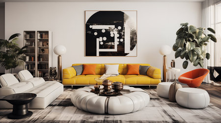 Bold and Beautiful: Maximalist Living Room with Vibrant Colors and Patternsの素材