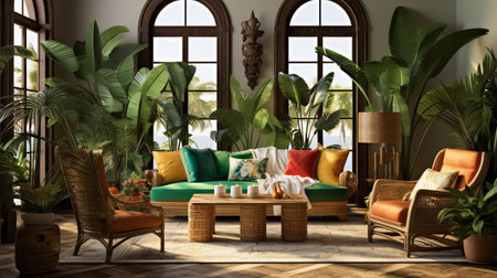 Coastal Elegance: Mediterranean Inspired Living Room with Sea-Inspired Tonesの素材
