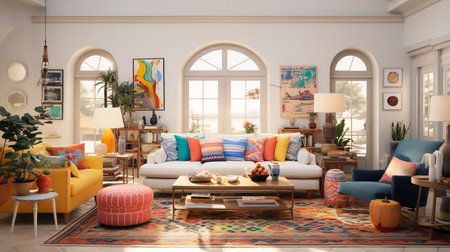 Coastal Elegance: Mediterranean Inspired Living Room with Sea-Inspired Tonesの素材