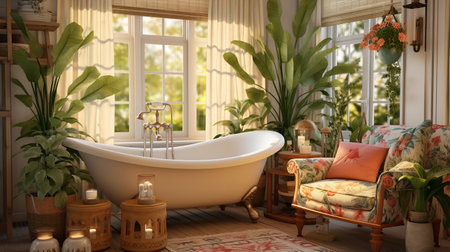 Enchanted Cottagecore: Cozy Living Room with Whimsical Rustic Charmの素材