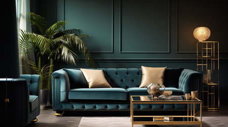 Decadent Glamour: Art Deco Inspired Living Room with Luxurious Touchesの素材