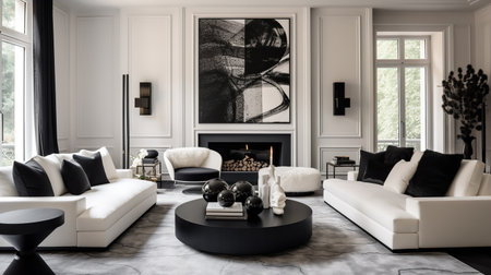 Timeless Modernity: Classic Contemporary Living Room with Sleek Eleganceの素材