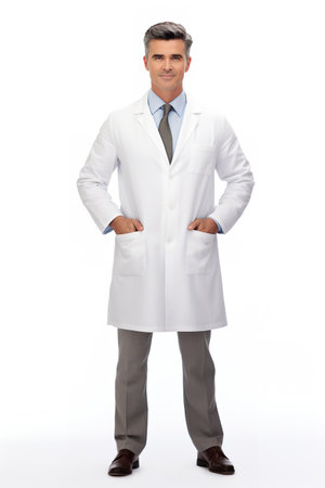 Professional Doctor in Lab Coat, AI Generatedの素材