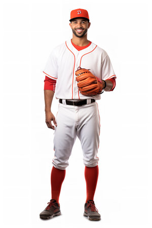 Expert Male Baseball Player Ready to Hit, AI Generatedの素材