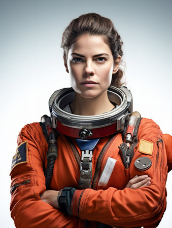 Pioneering Female Astronaut, AI Generatedの素材