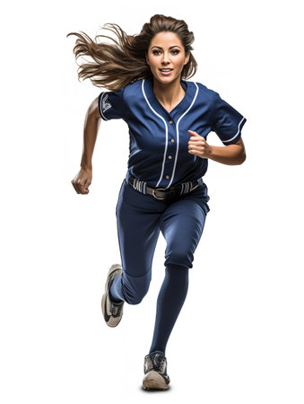 Skilled Female Baseball Player Pitching, AI Generatedの素材