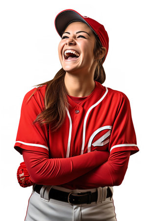 Skilled Female Baseball Player Pitching, AI Generatedの素材