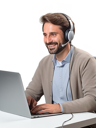 Focused Male Programmer Coding, AI Generatedの素材