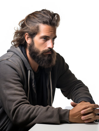 Focused Male Programmer Coding, AI Generatedの素材