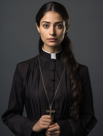 Compassionate Female Priest, AI Generatedの素材