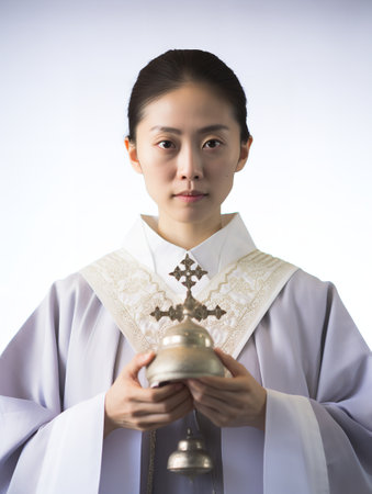 Compassionate Female Priest, AI Generatedの素材