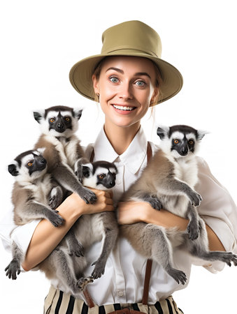 Caring Female Zookeeper, AI Generatedの素材