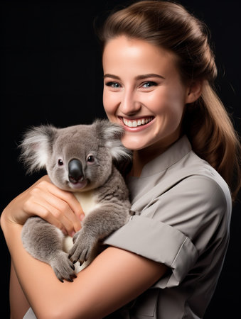 Caring Female Zookeeper, AI Generatedの素材