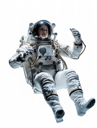 Pioneering Female Astronaut, AI Generatedの素材