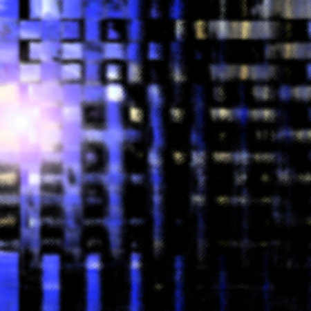 abstract lines and dots in blue and black colors on a dark background