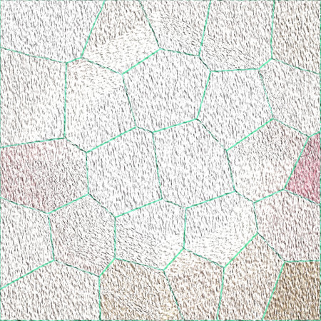 Seamless tileable background with hexagons in green and pink colors