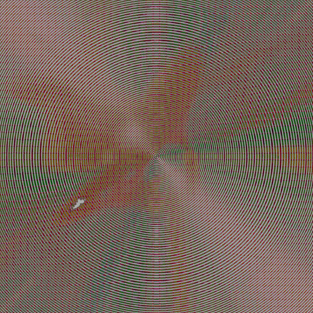 Abstract background with concentric circles in green, red and orange colors