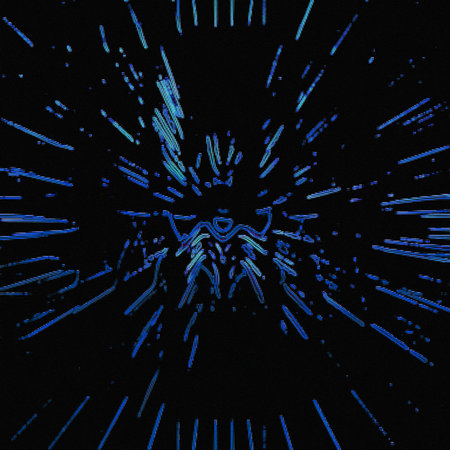 abstract blue rays on a black background, computer-generated image