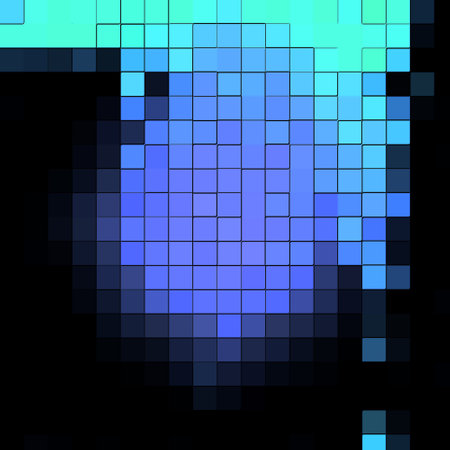 abstract vector square pixel mosaic background - blue and black with squares