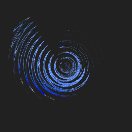 abstract blue spiral on a black background. Vector illustration. EPS 10のイラスト素材