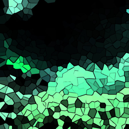 abstract background consisting of colored fragments of broken glass in green and blackのイラスト素材