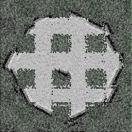 Symbol of bitcoin on a knitted background. 3d renderingのイラスト素材