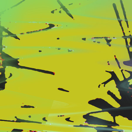 abstract background with splashes of paint on a yellow background.のイラスト素材