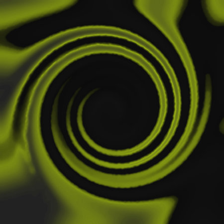 abstract background with green and black spirals. 3d rendering