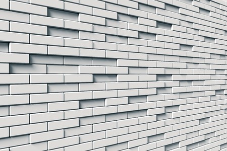 texture of white brick wallの写真素材