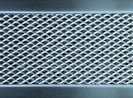 Blue metal texture industrial perforated plateの写真素材