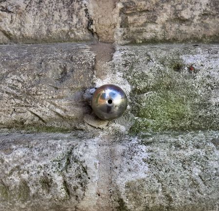 Stone pattern of church (Moskow). Not clearly what for the steel ball is cemented.の写真素材