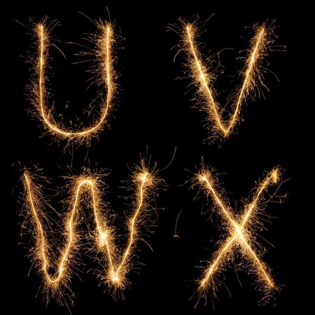 Alphabet sparkler (see other letters in my portfolio). All  uppercase characters.の写真素材