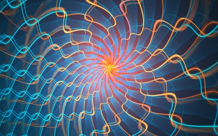 Fractal background with abstract wave hair shapesの写真素材