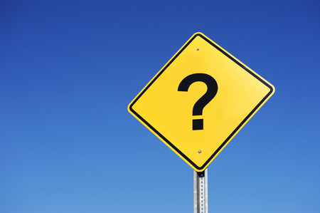 question mark and warning signの写真素材