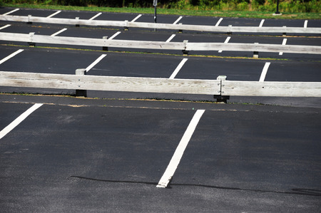 close up on empty parking lot outdoorの写真素材
