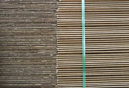 close up on details of stacking stack cardboardの写真素材