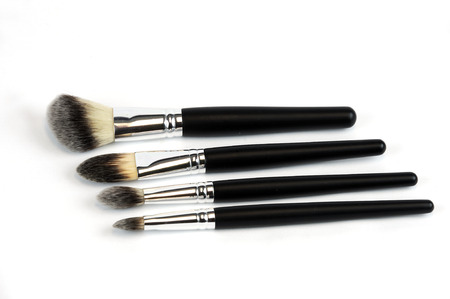 makeup brushes set isolated on white background